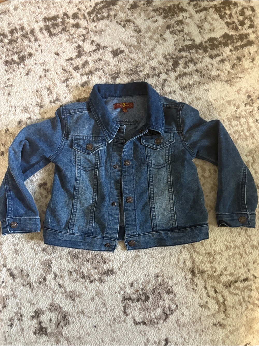 7 For All Mankind Kids Dark Blue Denim Jacket